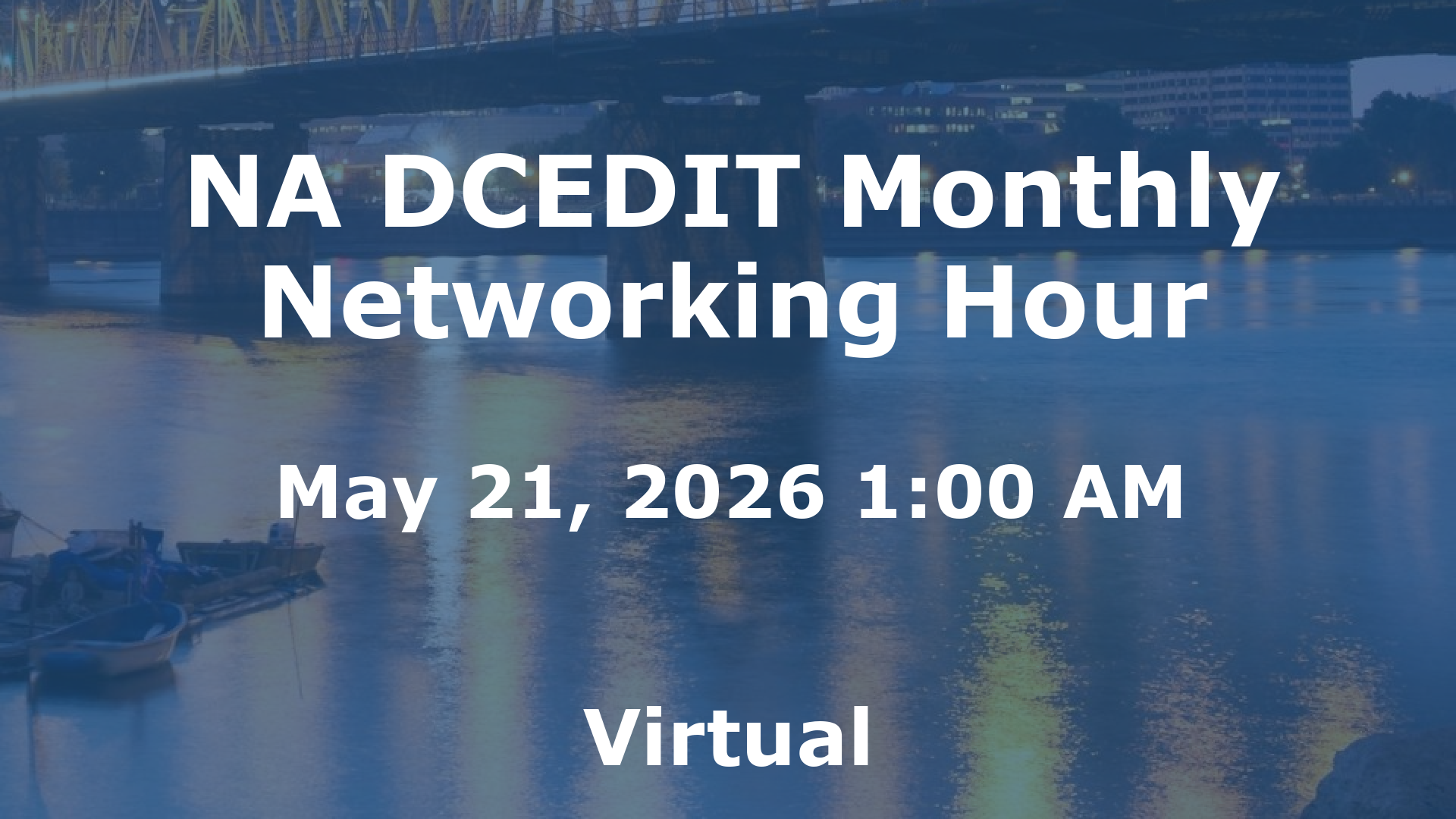 NA DCEDIT Monthly Networking Hour event image